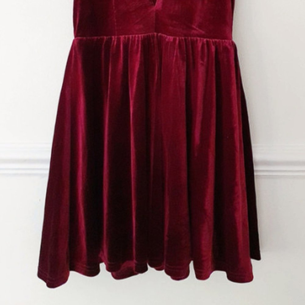 NWT Urban Outfitters Lucca size small gorgeous burgundy velvety mini dress - Picture 5 of 5